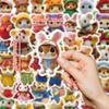 1050Pcs Kawaii Plush Animal Lamb Rabbit Cute Doll Stickers Funny Dolls Diy Scrapbook Guitar Suitcase Decal Kids Toy Gifts
