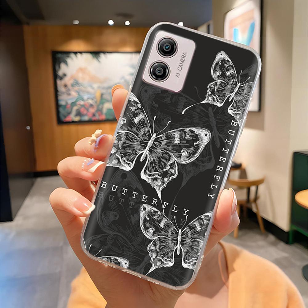 Etui Do Motorola Moto E13 Miękki Przezroczysty TPU Silikonowy Uroczy Kreskówkowy Panda Tylna Pokrywa Do Moto E13 motoE13 Futerały Etui Odporne Na Wstrząsy