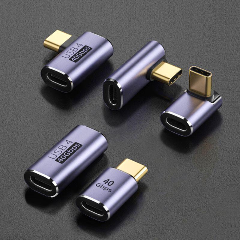 USB Type-C samec na samici 90° pravý úhel vertikální adaptér - kompatibilní s Thunderbolt 3