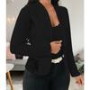Women S Elegant Lace Splicing Slim Fit Long Sleeve Blazer Cardigan