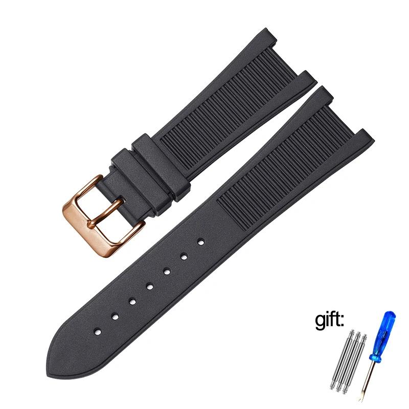 Per Patek Philippe PP Cinturino in Silicone di Alta Qualità 5711 5712g Nautilus Cinturino Orologio Interfaccia Speciale 25mm*13mm Cinturino Orologio da Uomo