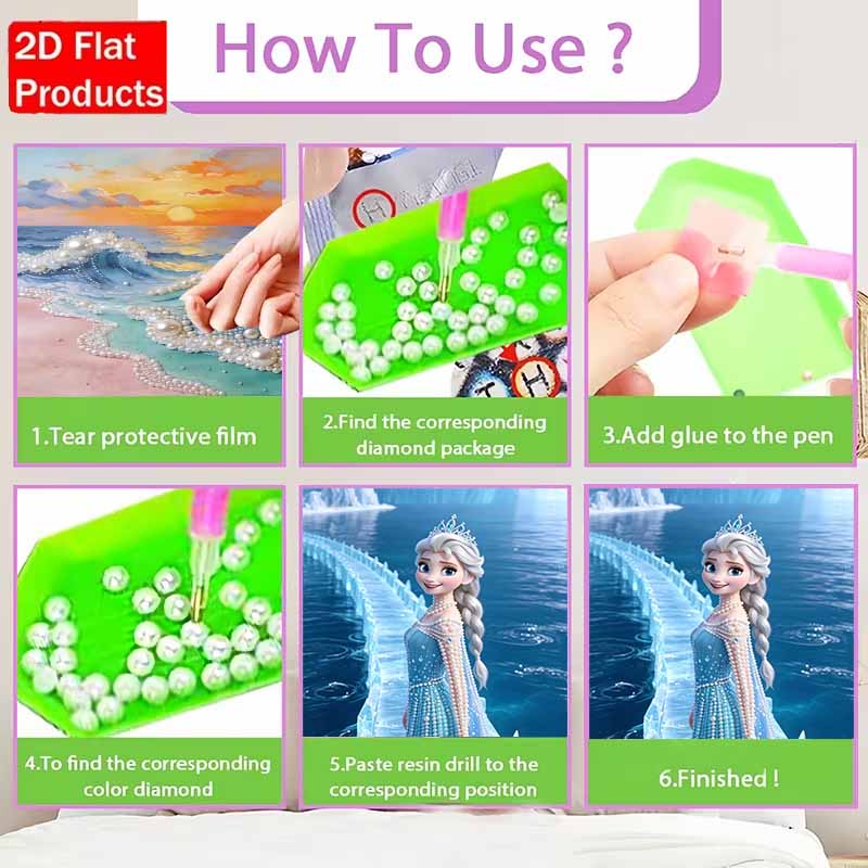 Disney Pearl Painting Elsa Anna Kitchen Edition DIY Pearl Painting Gem Art Pearl Dot Painting Picture Crafts Adult Beginner Gifts Home Decor