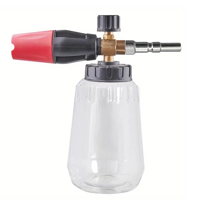1pc Snow Foam Cannon Lance With 1L Bottle Pressure Washer Car Wash Clear Snow Cannon Big Mouth, 1/4 Quick Connect For Nilfisk