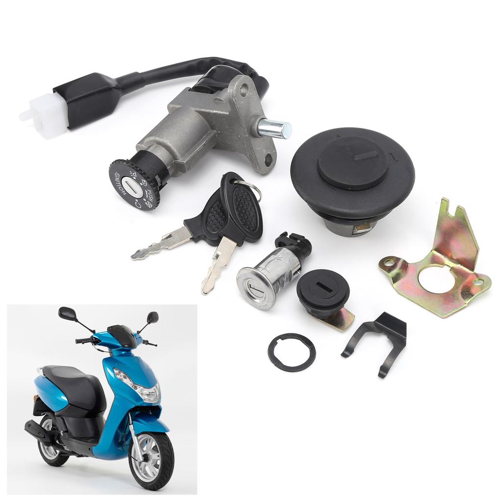 Ignition Switch Assembly 4‑Wire for Gas Scooter 50cc 150cc 139QMB GY6 Chinese Moped Novelty Ignition Switch Assembly