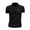 Men's Solid Color Short Sleeve Polo Shirt - Trendy Slim Fit Lapel T-Shirt for Summer