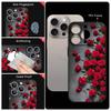 Étui Cordon Motif Fleurs Roses Rouges Pour iPhone 17 Pro Max Funda iPhone 16 15 14 13 Pro Max 11 16E 17E Coque Souple en Silicone