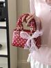 Red Polka Dot Mini Handbag for Women 2026 New Trendy Bow Decor Shoulder Bags Korean Style Cute Small Crossbody Purses