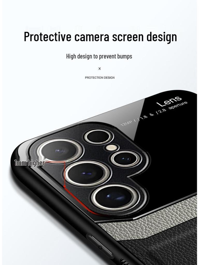 Compatible Samsung Phone Cases: S25 Ultra, S24 FE, S22, A53, A72, A34, Note 20+ with Leather Texture