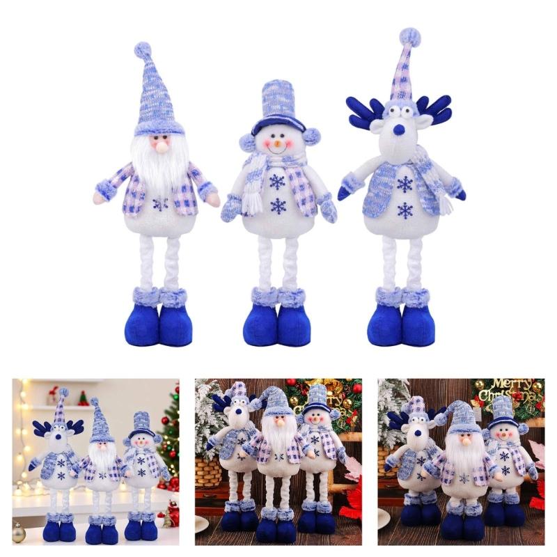 Stretchable Plush Doll Ornament Adjustable Height Telescoping Plush Figure Christmas Decoration for Living Room Bedroom