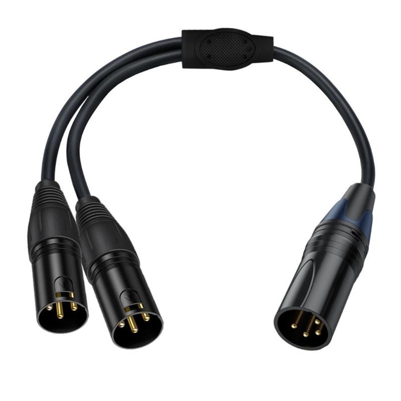 XLR Cable Professional XLR 4Pin To Double 3Pin XLR Splitter Cable For Studio Recording & Live Performances 50Cm