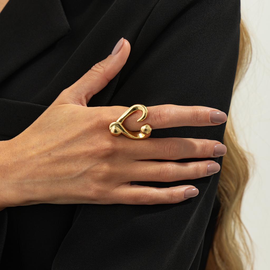 Ingemark Minimalism Irregular Heart Shape Finger Rings Women Vintage Geometric Chic Knuckle Ring Aesthetic 2026 New Year Jewelry