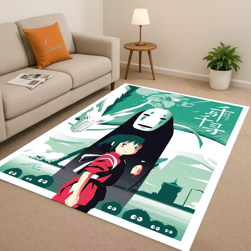 Classic Cartoon Spirited Away No Face Man Living Room Non-Slip Area Rug Soft Carpet for Bedroom Playroom Sofa,Home Decor Doormat