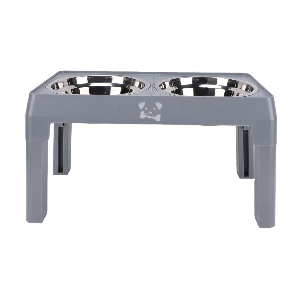 Elevated Dog Bowl Height Adjustable with 2 Stainless Steel Bowls Foldable Raised Pet Food Bowl for Dogs