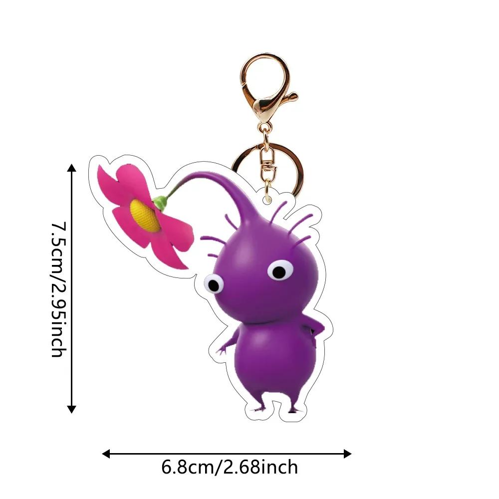 Ice Pikminings Animals Funny Party Rock Keychains Purple Green Red Cute Acrylic Doll Pendant Keychain Accessories Wholesale