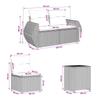Sofa Set 5 pcs Beige and Light Grey Poly Rattan and Steel