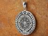 Mexico Mayan Aztec Calendar Sun Stone Pendant Top Silver 925