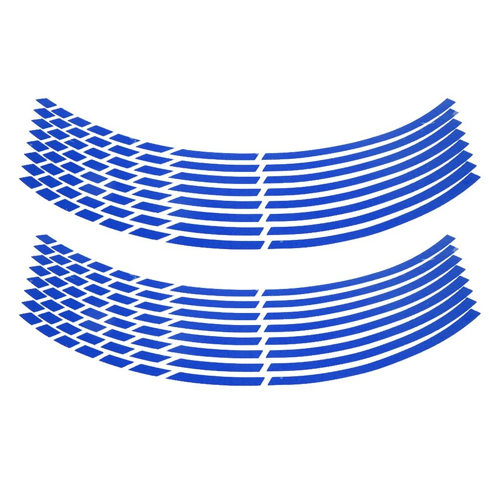 16pcs Bike Motorcycle 16-18inch Reflective Wheel Strip Stickers Decoration Accessory(Blue)