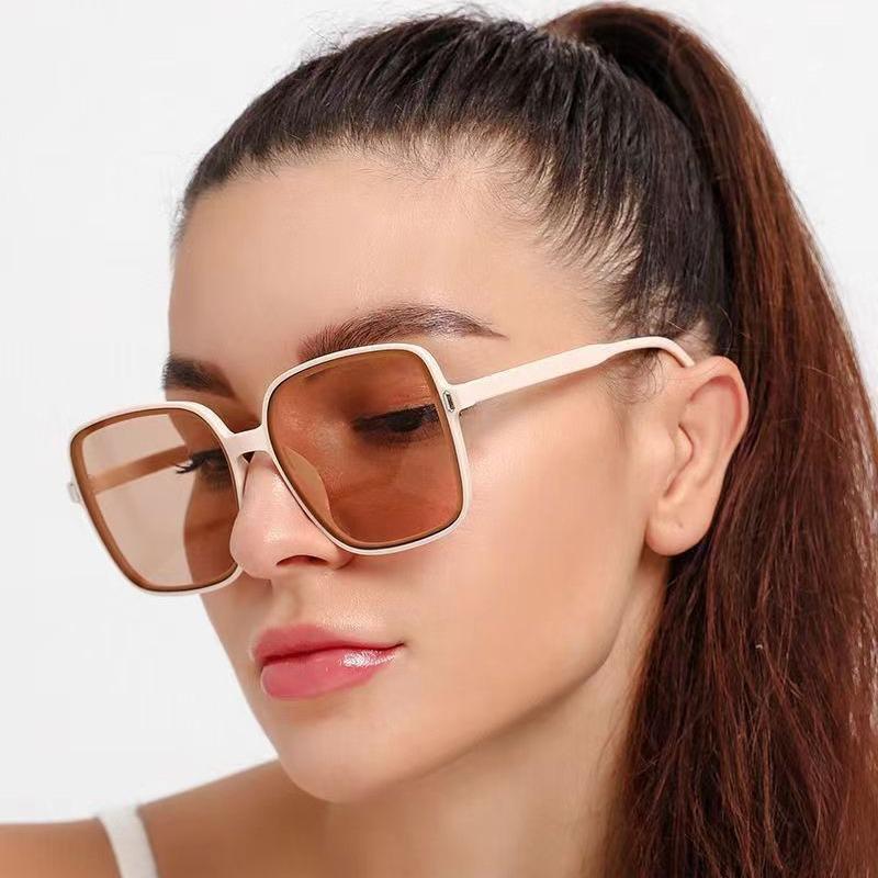 Gradient Eyeglasses Ladies Uv Protection Shades Sunglasses Simple Women Big Square Glasses