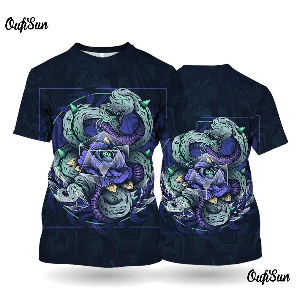 3d Animal Print Men's T Shirt Summer Short Sleeve Round Neck Pullover Street Fashion Tees Oversized Clothing Male T-Shirts