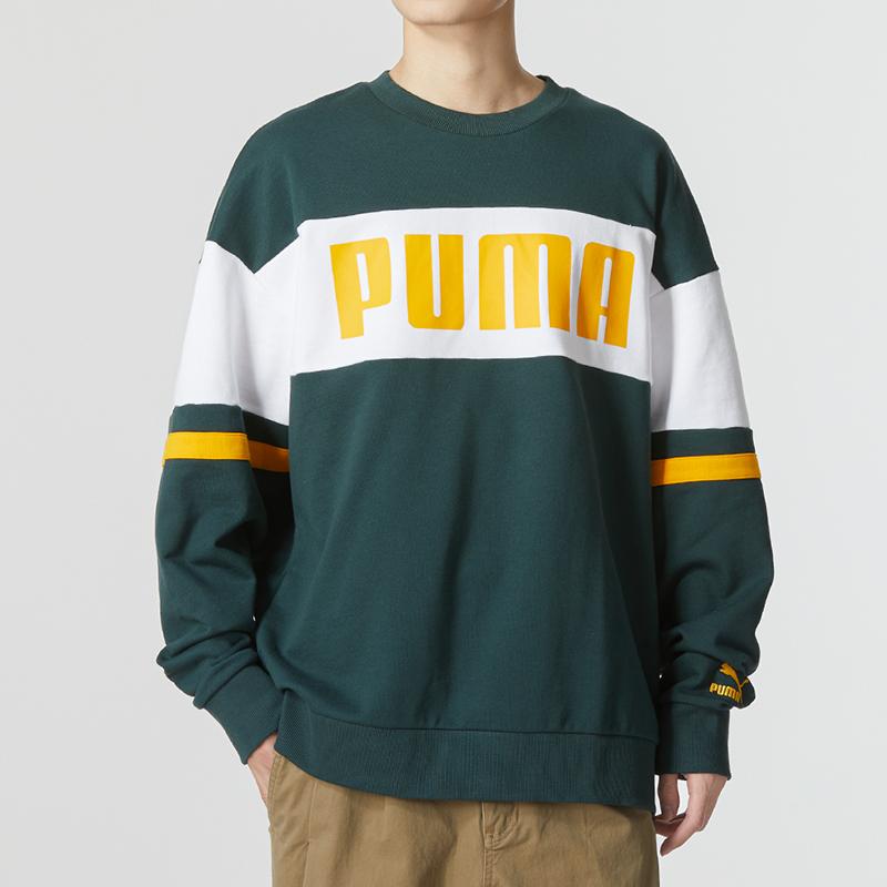 Puma Sportswear Running Fitness Training Casual Pullover American Hoodie Unisex hoodies Green White Yellow 536394-80