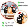 Gift for Cat Lovers Christmas Window Cling, Cartoon Cats Sticker with Santa Hat, Removable DIY Scene Decals PVC Static Glass Decal Holiday Bedroom