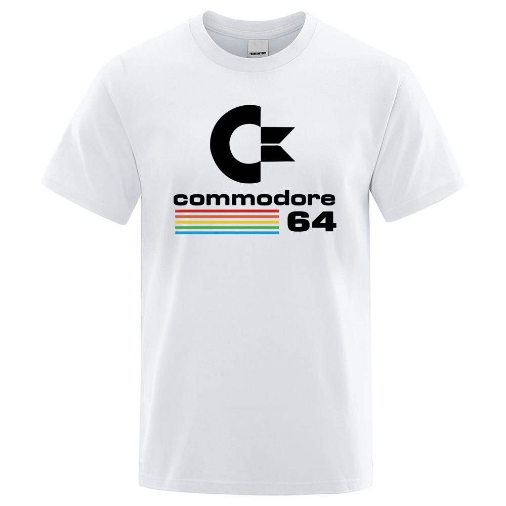 Men T-shirts 2023 Summer Commodore 64 Print T Shirt C64 SID Amiga Retro Cool Design Street Short Sleeve Top Tee Cotton Clothing