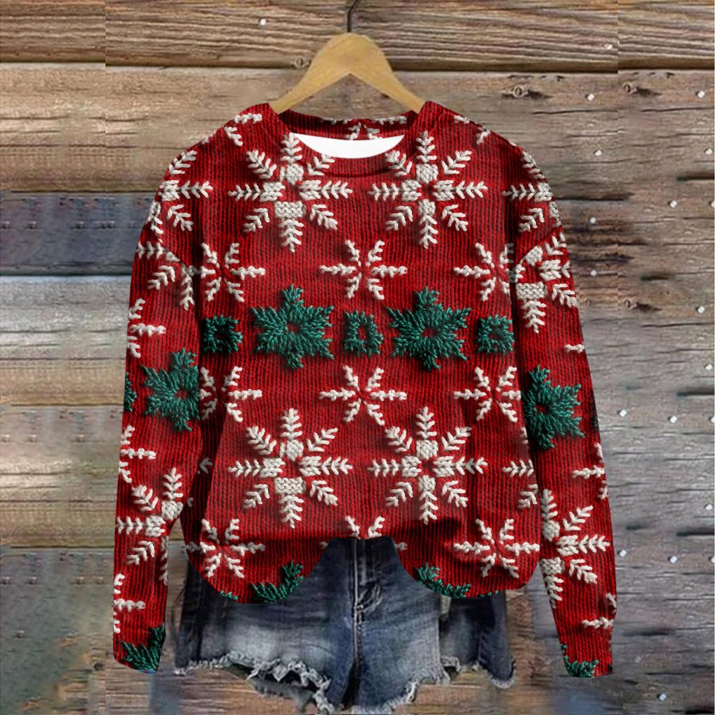 Women's top Christmas printed top printed top Autumn regular top Women's printed top