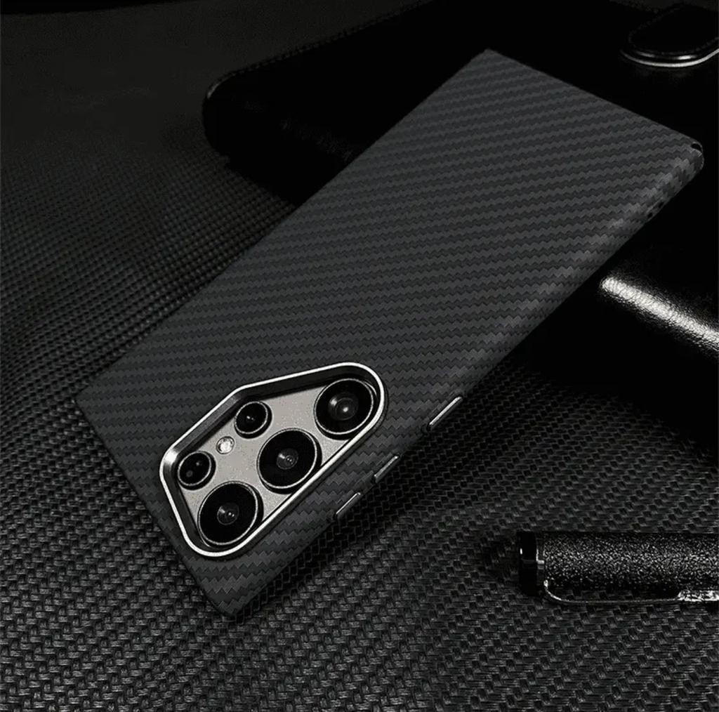 Kevlar carbon fiber pattern magnetic phone case for Samsung s25ultra ultra-thin S24 protective case PC hard case