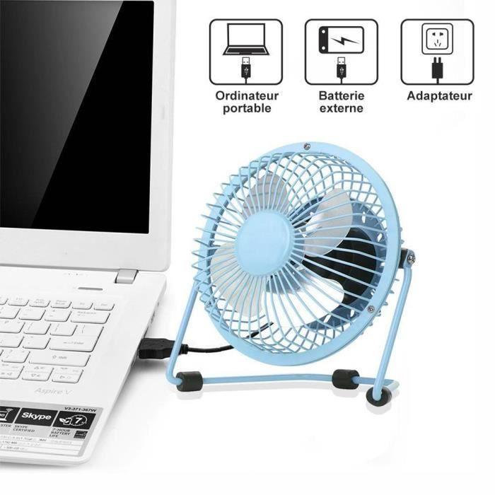 Mini Ventilateur USB - E.F.CONNECTION - Silencieux - Pivotant - Bureau - 14 cm