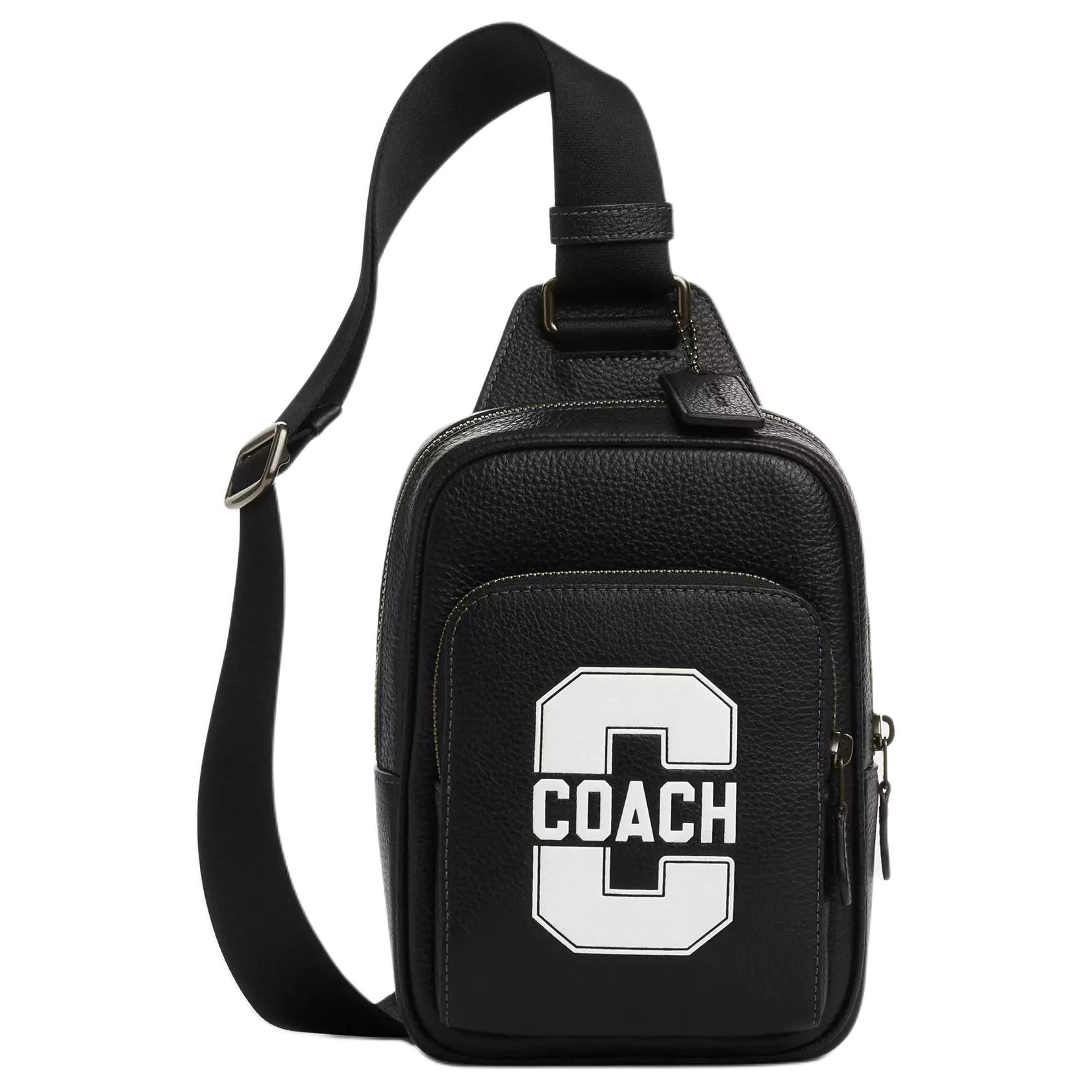 

Coach Racer 14 Letter Print Pattern Pebble Grain Leather Mini Chest Bag Men bags Black CAJ39-QBL77 Basic Set (Bag+Dust Bag)