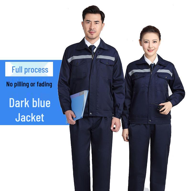 Men's Reflective Workwear Set - Durable Overalls for Workshop, Auto Repair, and Labor Protection (Spring/Autumn)