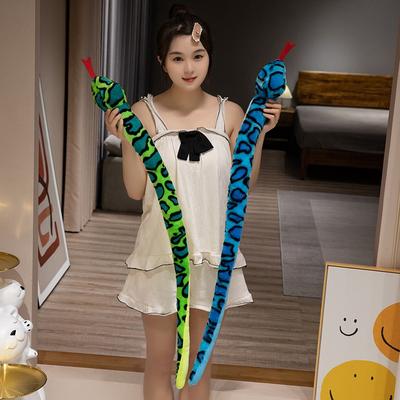 Glowing Colorful Snake Doll Plush Toy Doll Big Snake Zodiac Snake Doll Boy Trick Rag Doll