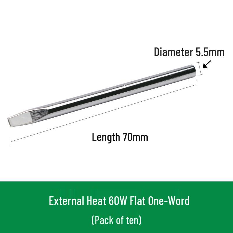 Lead-Free Eco-Friendly Electric Soldering Iron Tips: 30W/40W/60W - Universal Round, Pointed, Knife-Edge, and Horseshoe Styles.