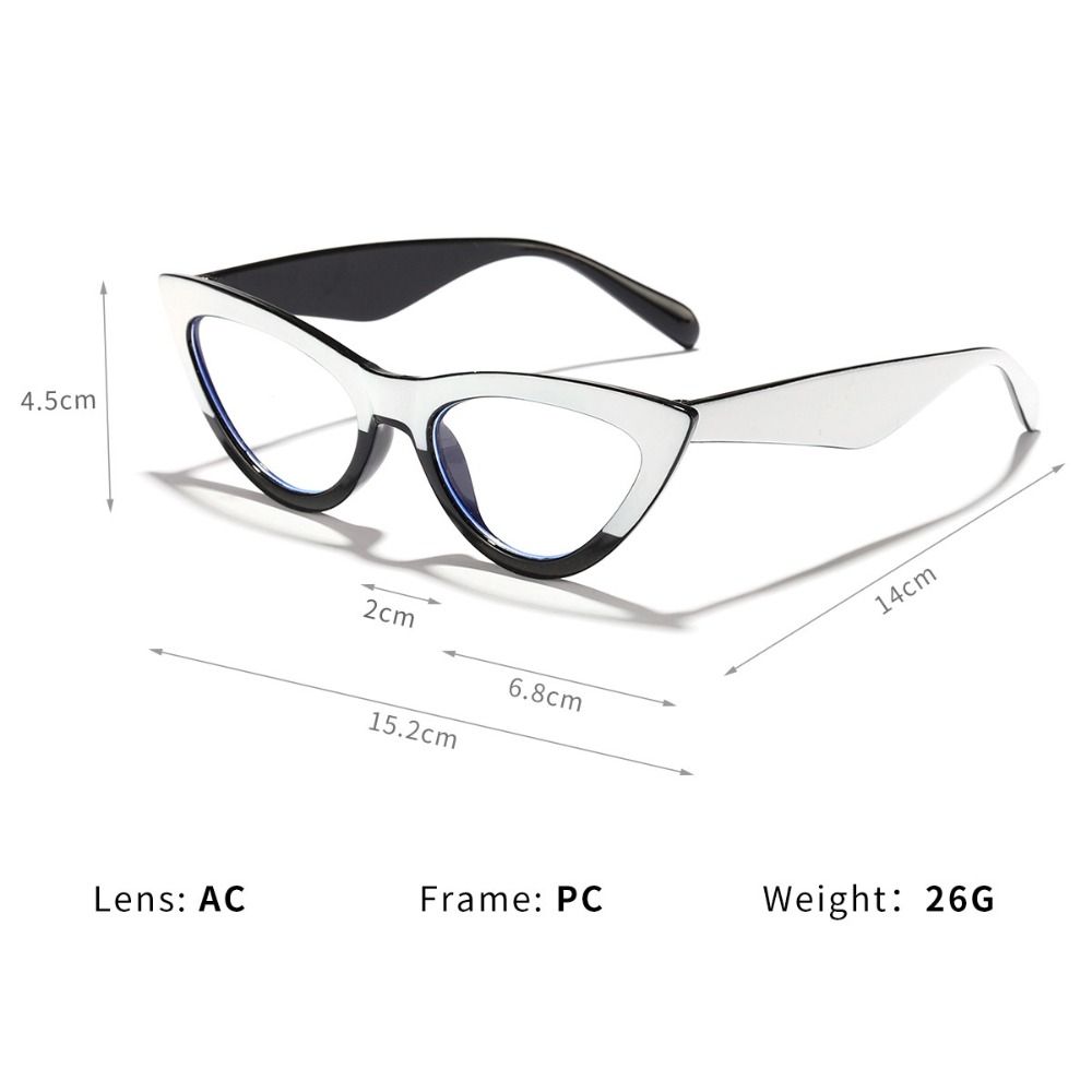 Plane Mirror Computer Glasses Frame Transparent Blocking Glasses Cat Eyes Eyewear  Women Men