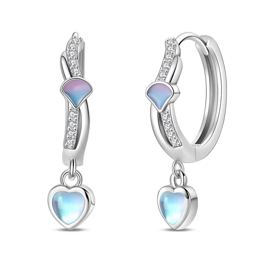 925 Silber Sexy Hängende Ohrringe Schmetterling Schleife Herz Blume Muschel Perle Edelstein Bling Set für Damen Ohrstecker Geschenk Feiner Schmuck