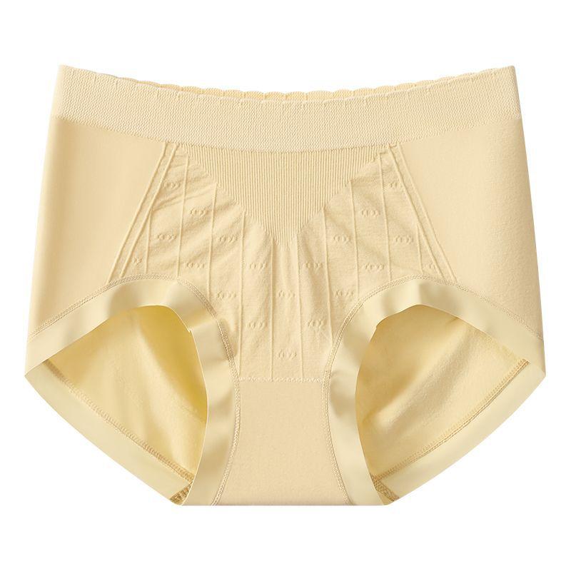 

Женские большие размеры Весна и Осень 10A Антибактериальный Хлопок в области промежности Кожа-дружелюбный Высокая талия Треугольник на живот Трусики M-L жёлтый