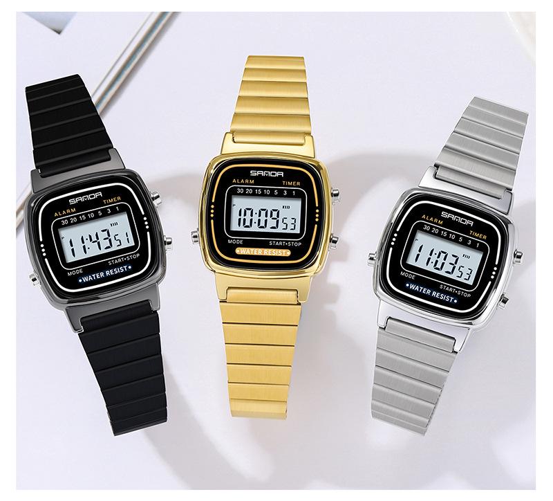 Sanda Fashion Unisex Electronic Multifunction Stainless Steel Watches