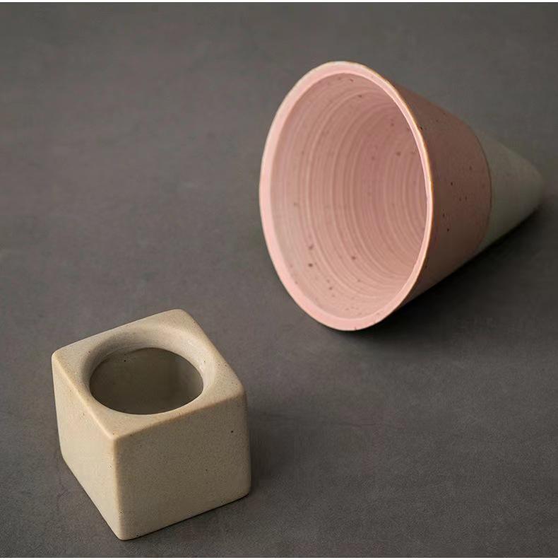 Japonský retro keramický šálek na kávu - Kónický šálek na latte art