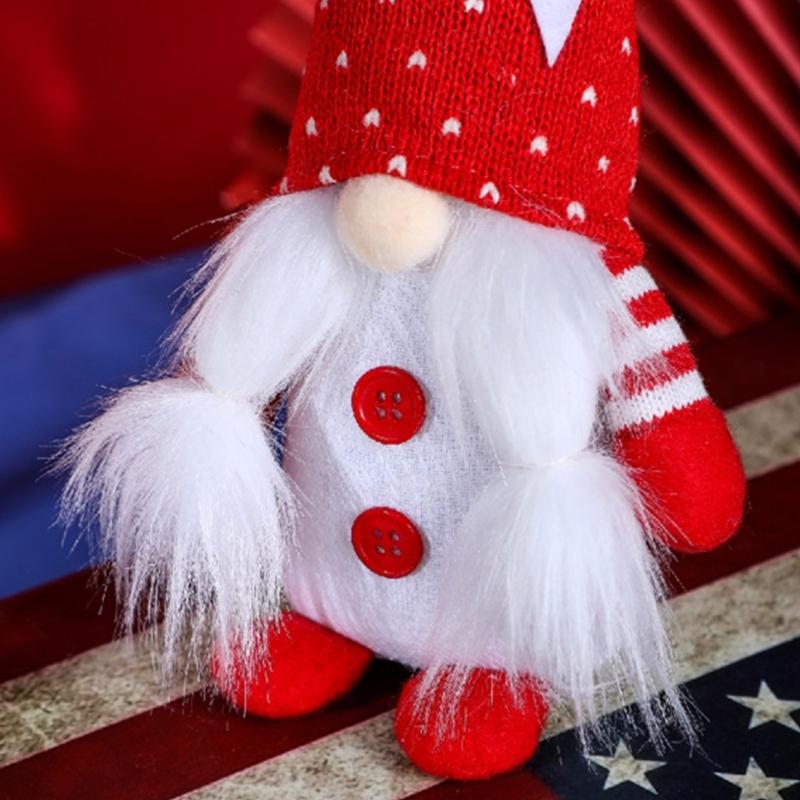 Valentine's Day Gnome Statues Knitted Decorations Mini Figurines Decorative Faceless Doll Statues 1PC
