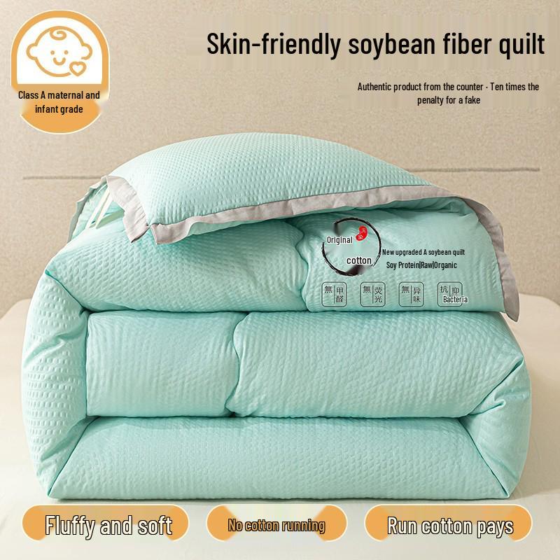 Thickened Warm Cotton-Soy Quilt for All Seasons - Single & Double Dorm Bedding