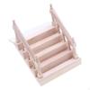 Mini 1:12 escaleras con pasamanos para casa de muñecas, escalones de madera, regalo de cumpleaños portátil, creativo