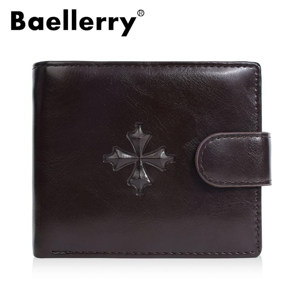 New Wallet Men's Short Men's High-end Retro Pu Buckle Wallet Business Zipper Small Wallet Men