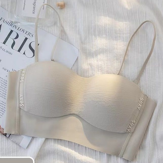 

Женский легкий бюстгальтер-бандо, предотвращающий провисание, противоскользящий, с фиксированными чашками, дизайн с вышивкой букв, майка, бесшовное нижнее белье 38/85 светло-зеленый