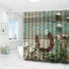 Waterproof Wooden Panel Daisy Shower Curtain With Hooks Bathtub Partition Home Decor
