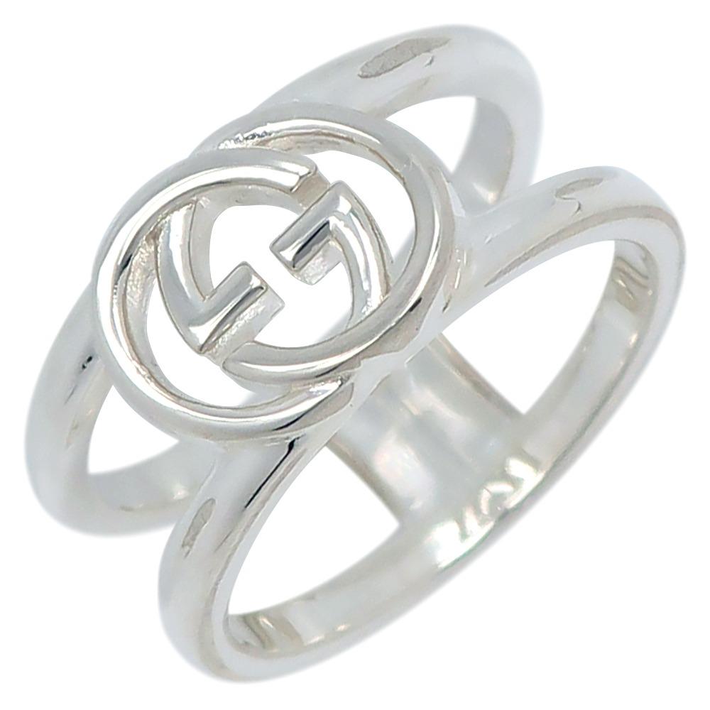GUCCI Interlocking G open Ring Silver925 #7.0(US Size) 5.2g Women Used