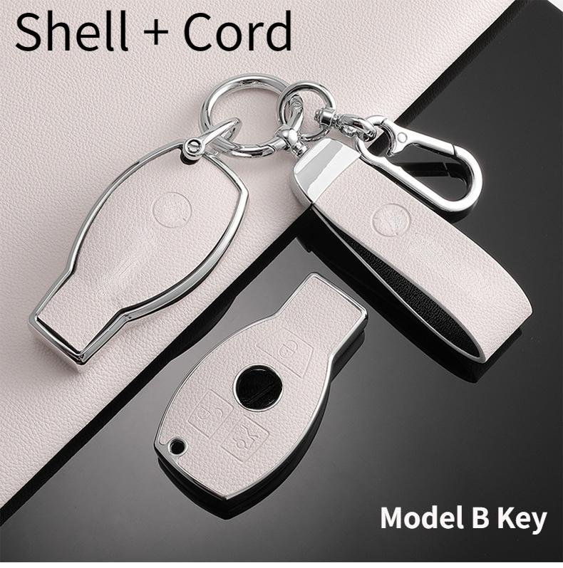 For Mercedes-Benz TPU Car Key Cover E-Class/Class E300L/C260L/A200L Car Key Decorative Leather Pattern All-Pack Protective Case