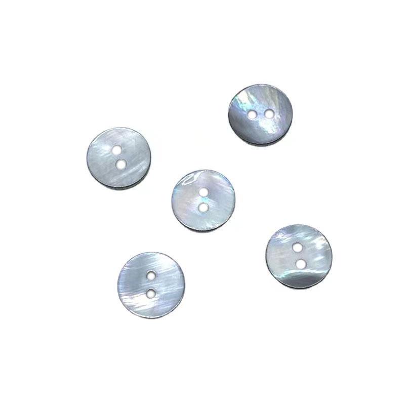 Gray Shell Buttons: Four-Hole Thin Edge for Shirts & Sweaters