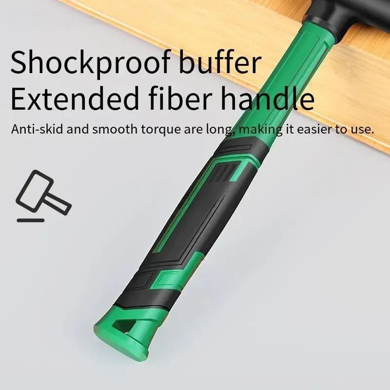 Shockproof Rubber Hammer with Non Slip Handle and Steel Ball for Woodworking Household Hand Tool
