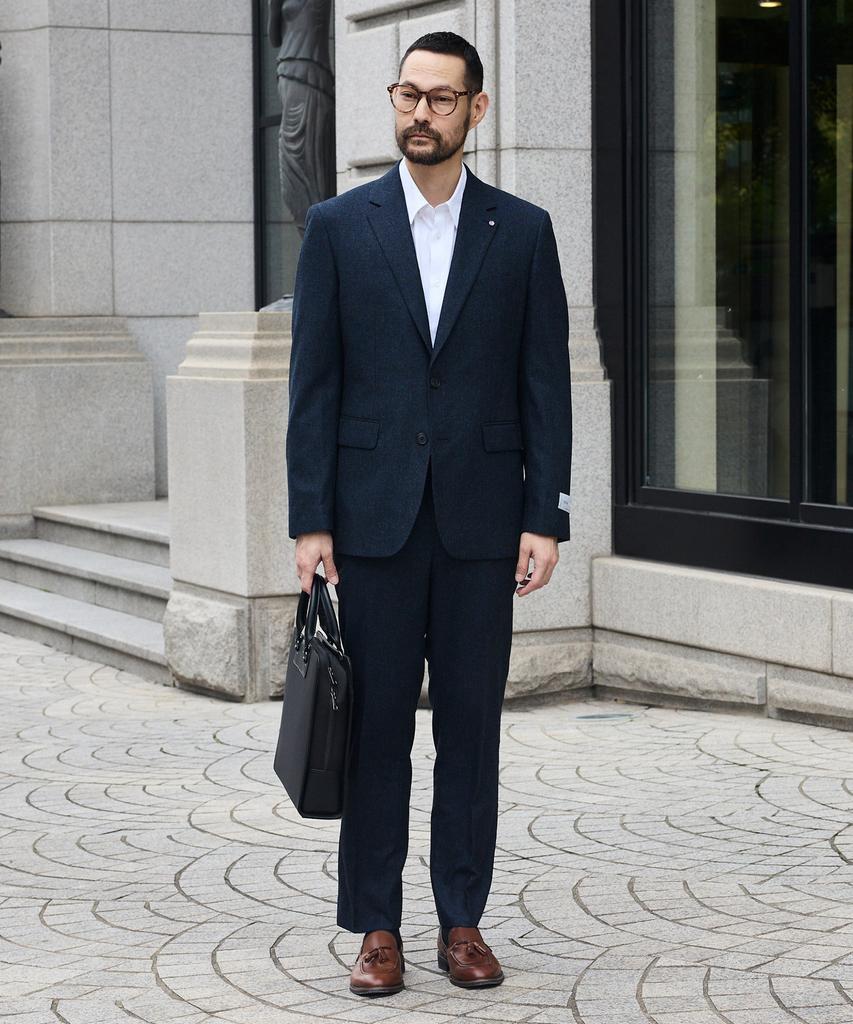 STCO Italy Reda 99% Wool Two-Tone Formal Jacket_Navy (Classic Fit)_Ssjud92Can