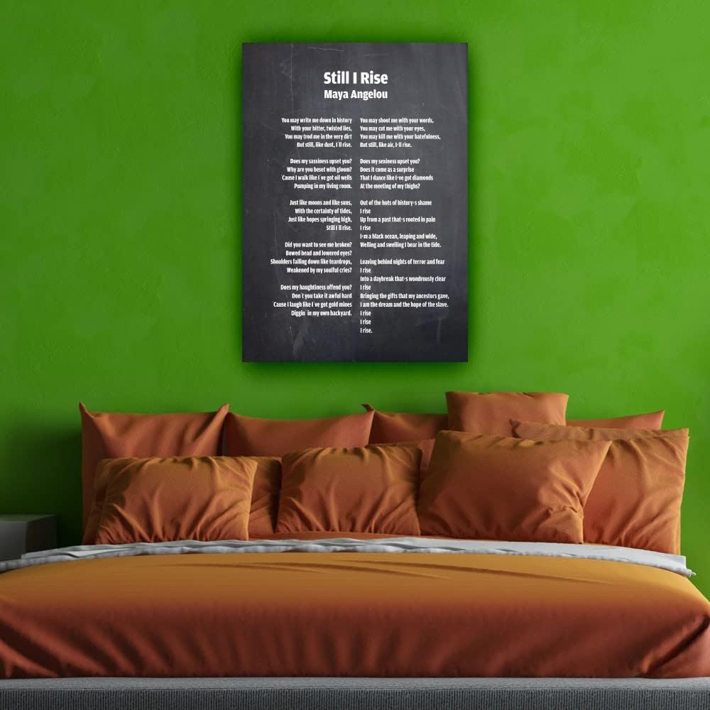 Still I Rise Poem Wall Art Maya Angelou Quote Poster Maya Angelou Quote Wall Art for Bedroom Artwork Decorative Pictures Giclee Prints on Canvas for